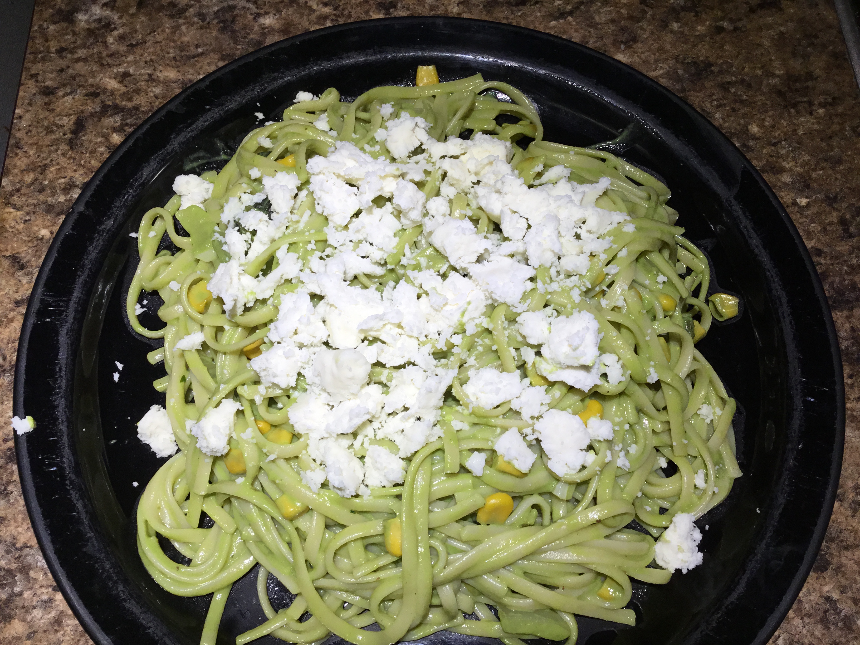 Pasta with Creamy Roasted Poblano Sauce