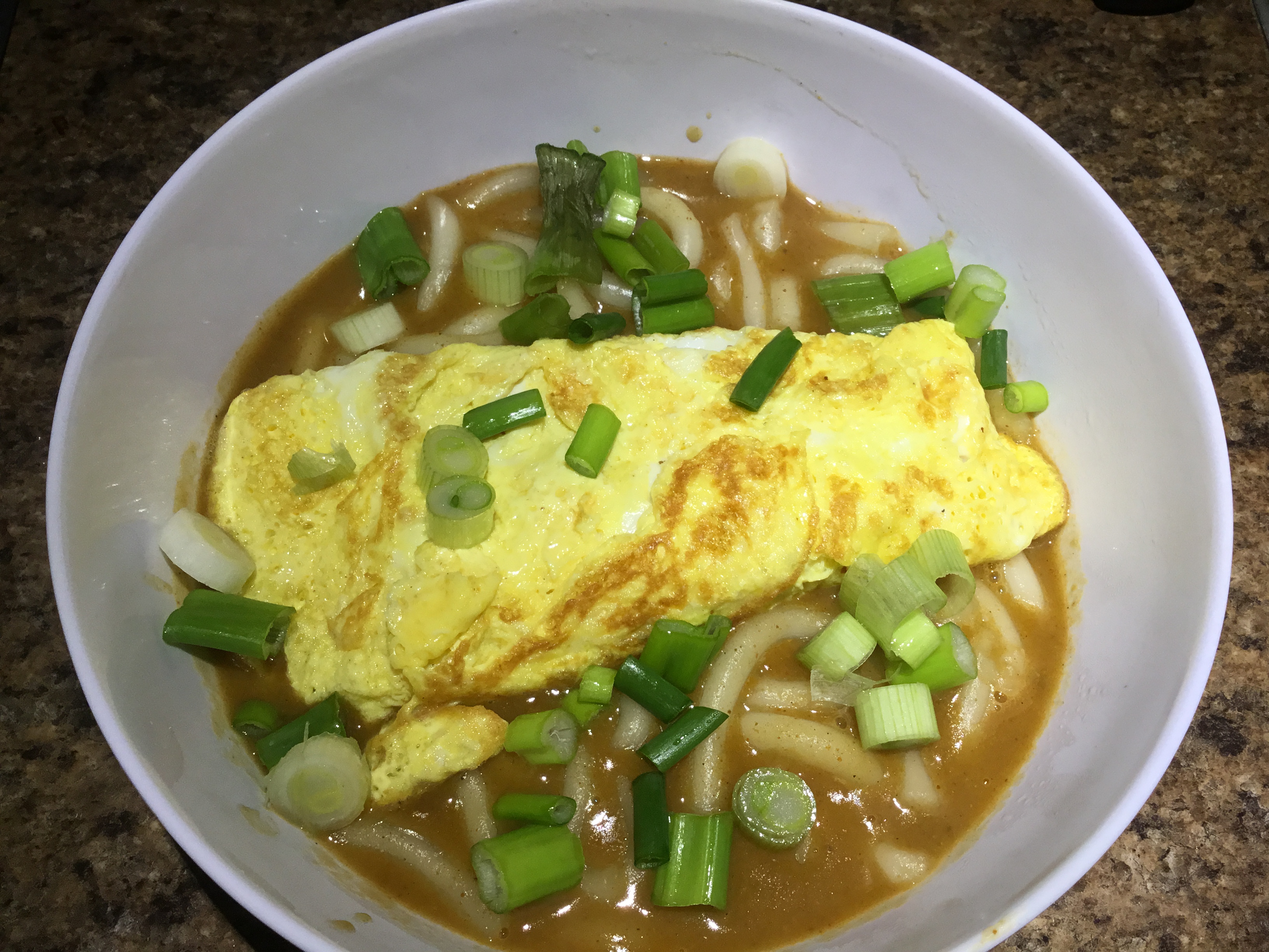 Curry Udon with Omelette