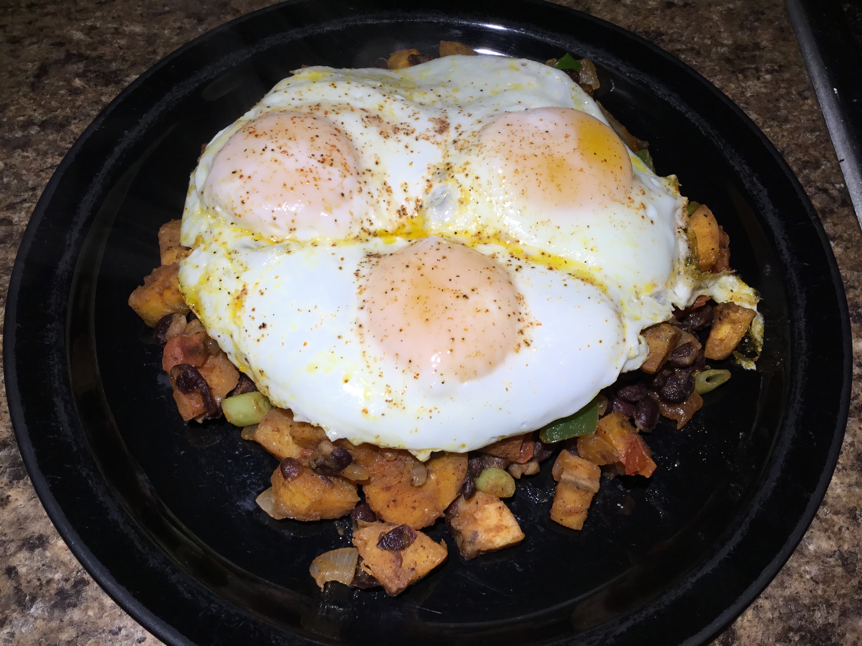 Plantain Hash and Eggs