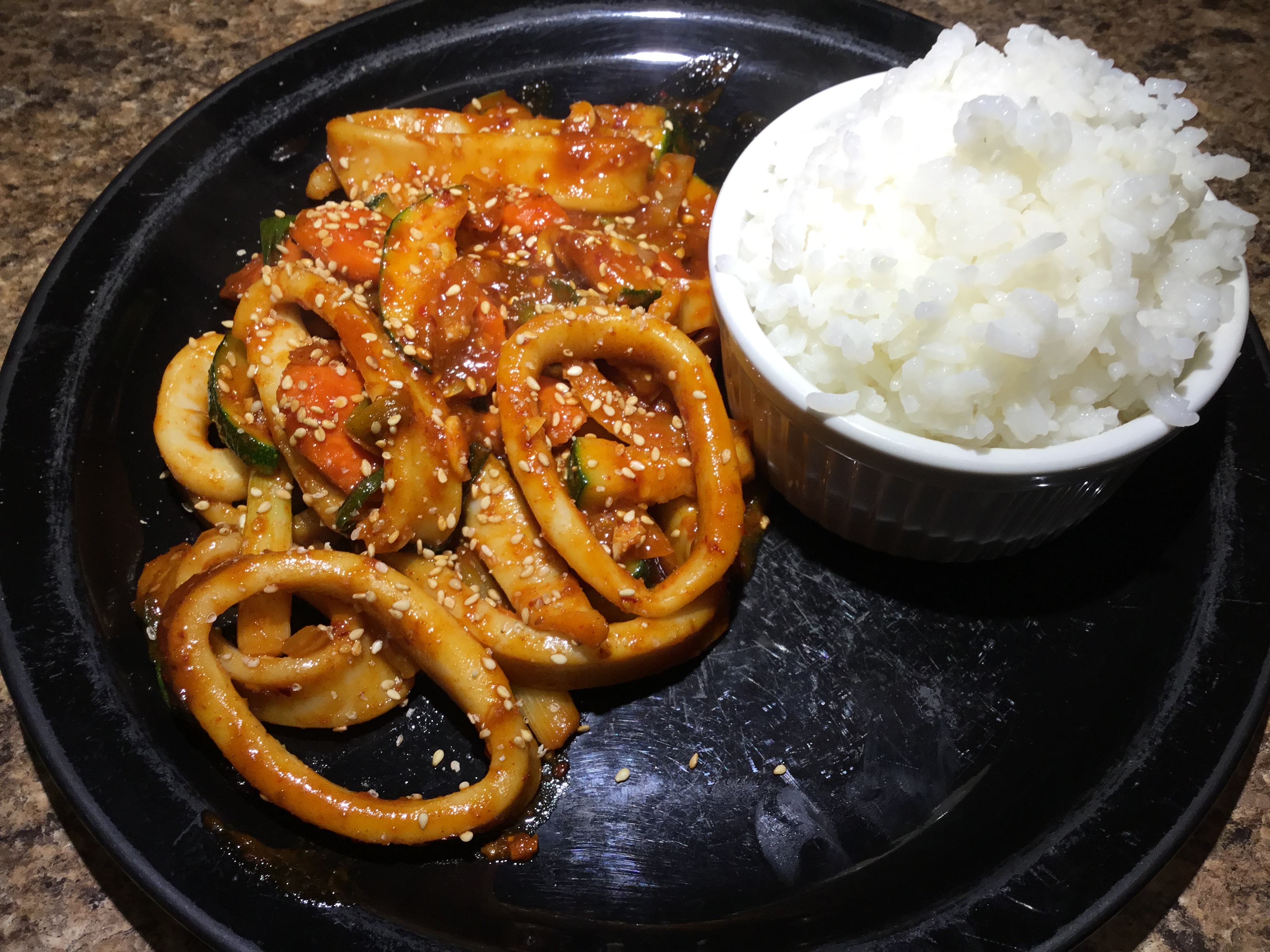 Ojingeo Bokkeum (Spicy Stir Fried Squid)
