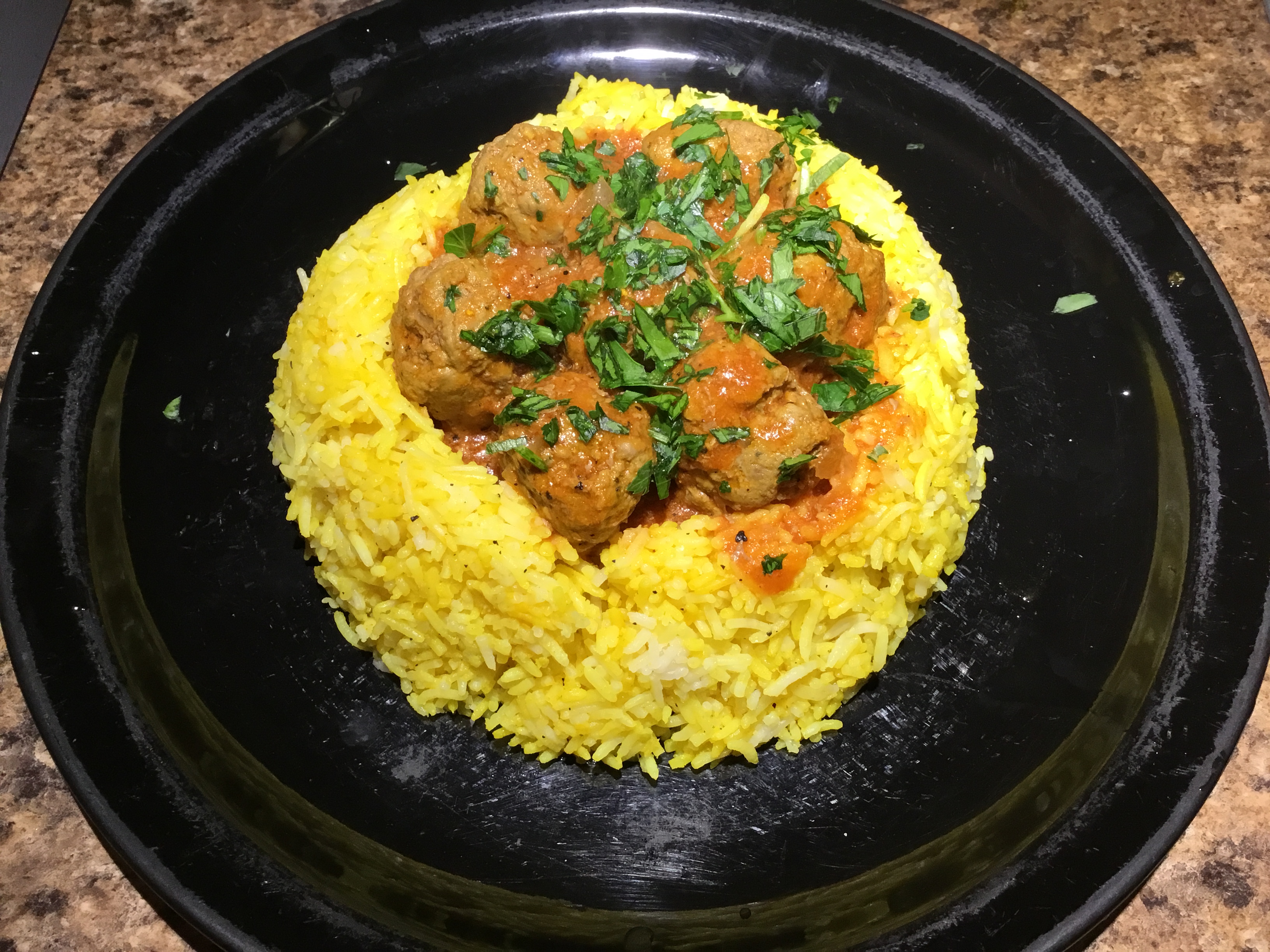 Meatballs with Saffron Rice