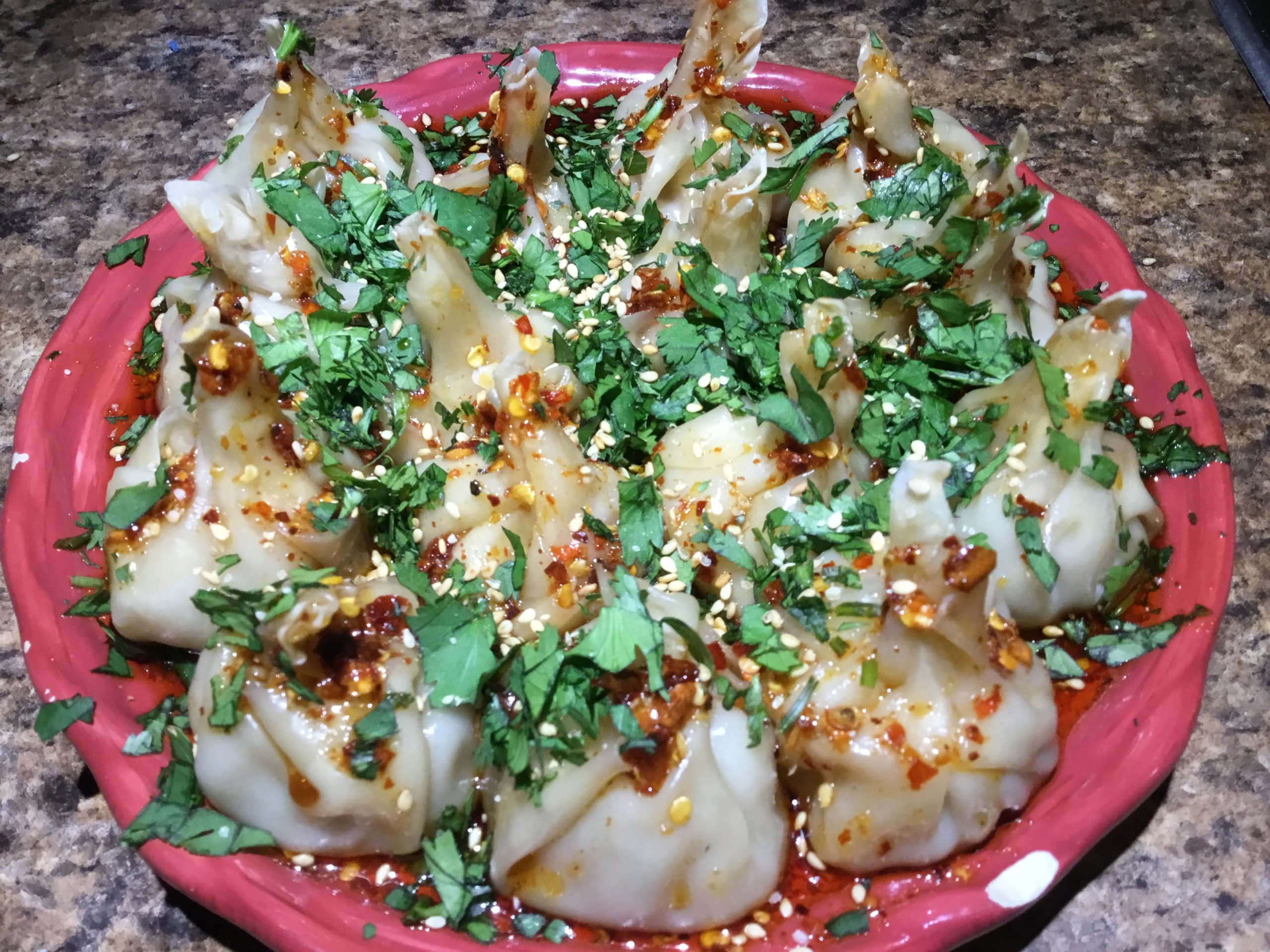 Steamed Dumplings in Chili Oil