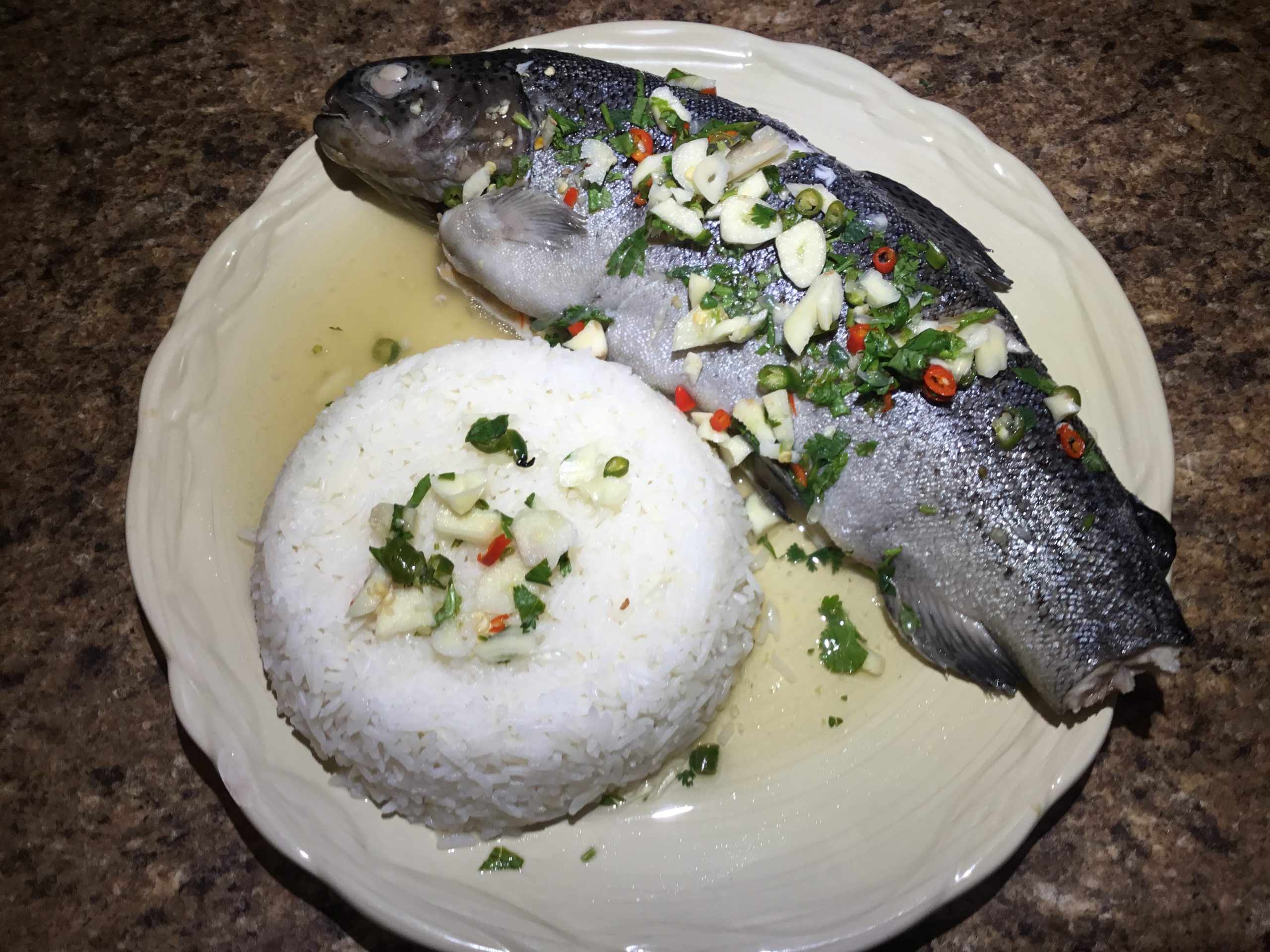 Thai Steamed Fish with Lime and Garlic