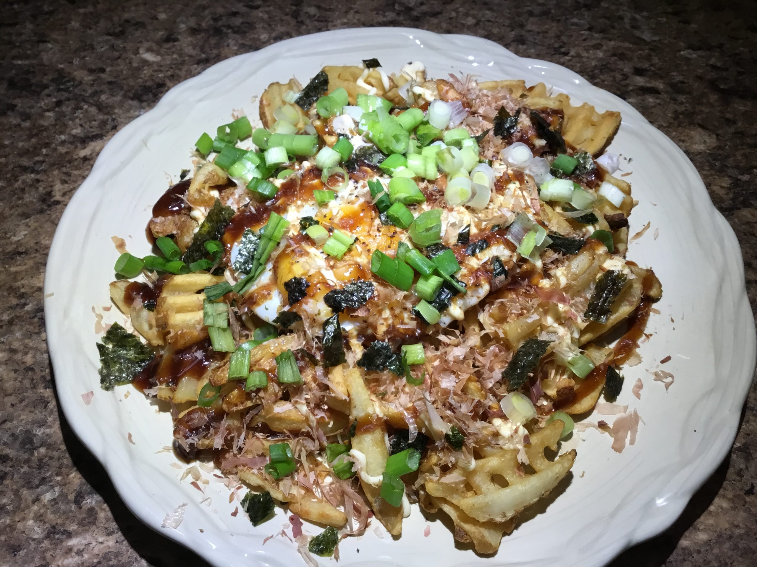Okonomiyaki Waffle Fries