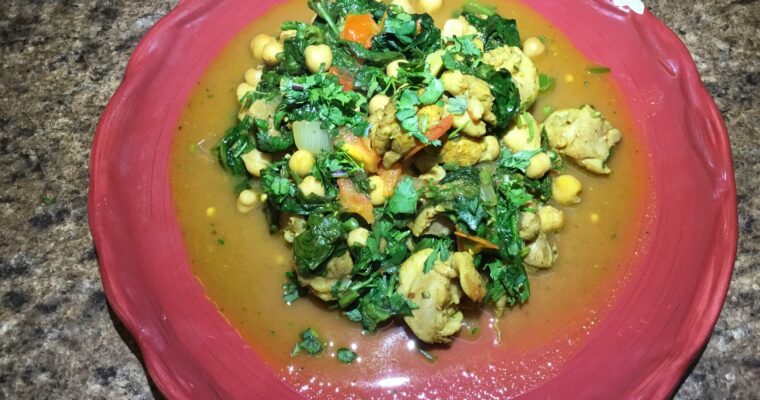 Spinach and Chickpeas with Chicken