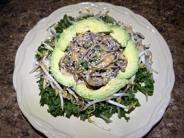 Kale Avocado Soba Noodle Salad