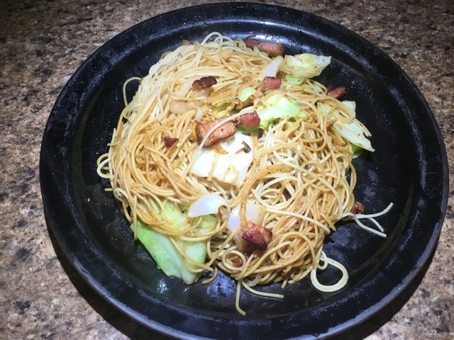 Pan Fried Noodles with Bacon