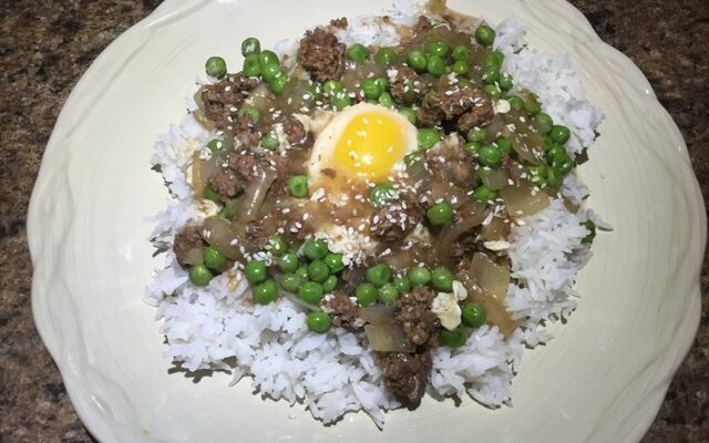 Cantonese-Style Ground Beef Rice and Eggs