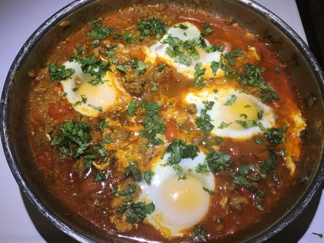 Parsi Kheema Per Eeda (Spiced Lamb with Eggs)
