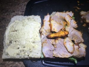 Peruvian, main course, pork, sandwich