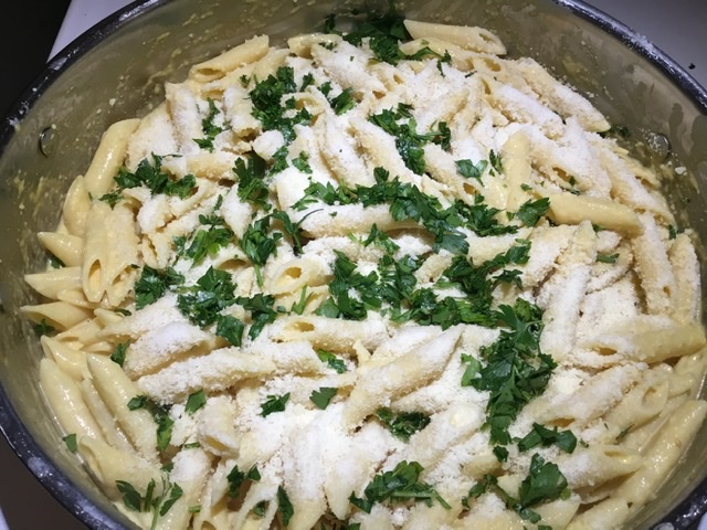 Penne Pasta with Huancaina Sauce