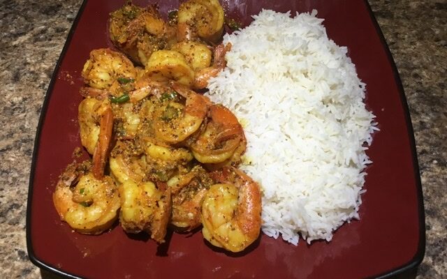 Mustard Green Chili Shrimp