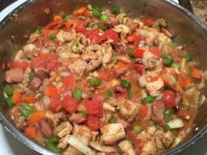 Cajun, main course, pork, chicken, rice