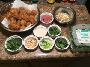 Laotian, main course, rice, salad