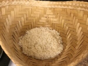 Laotian, main course,rice, salad