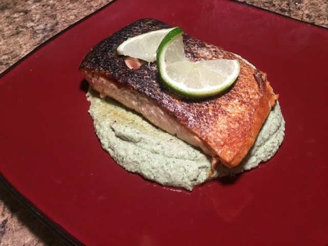 Pan Fried Salmon with Cashew Sauce