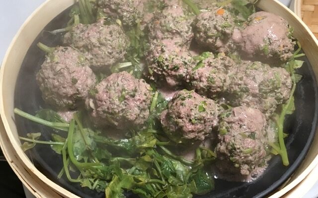 Steamed Watercress Meatballs