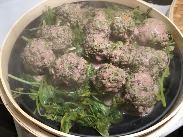 Steamed Watercress Meatballs