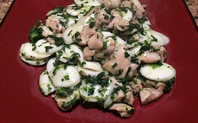 Rice Cakes Stir Fry with Shepherds Purse