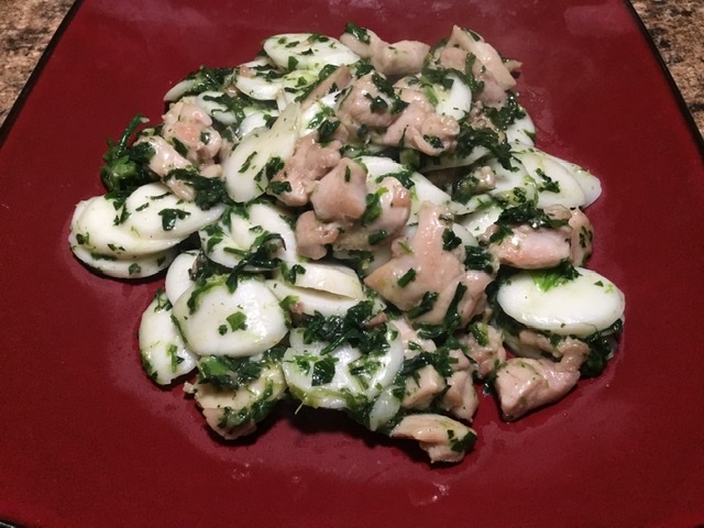 Rice Cakes Stir Fry with Shepherds Purse