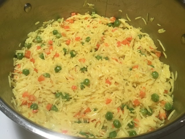 Coconut Rice with Peas and Carrots