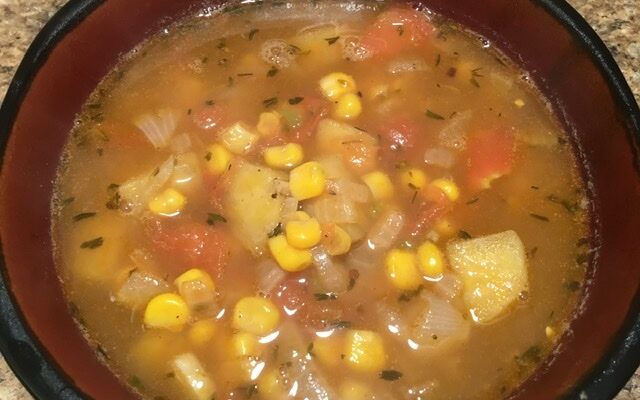 Plantain and Corn Soup