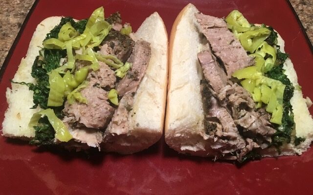 Roast Pork and Broccoli Rabe Sandwich (Philly’s DiNic’s knock-off)