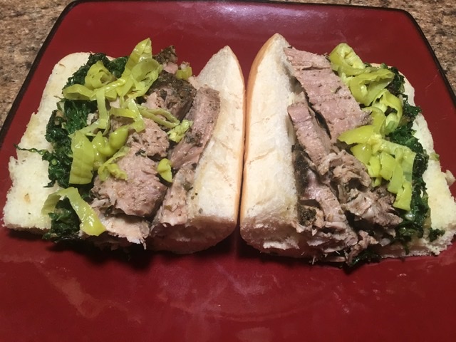Roast Pork and Broccoli Rabe Sandwich (Philly’s DiNic’s knock-off)
