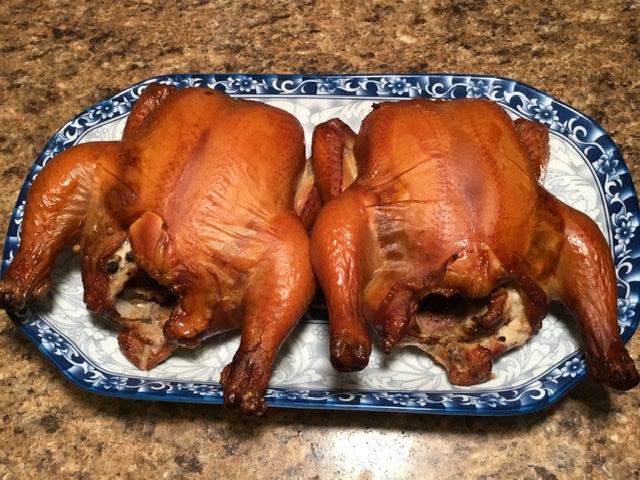 Smoked Beer Brined Cornish Hens