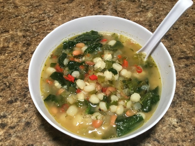 Green Chili and Hominy Stew