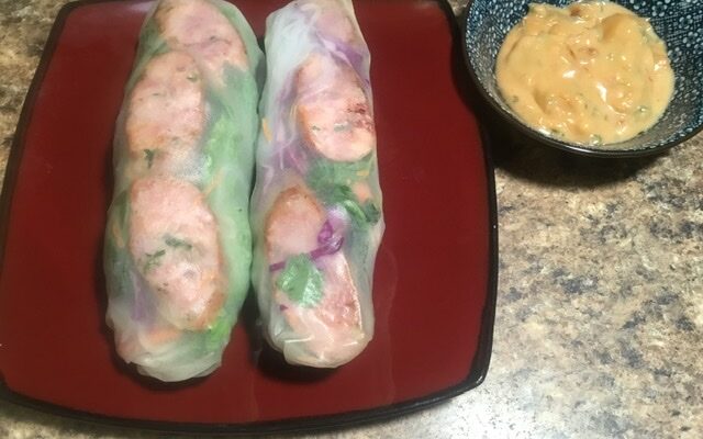 Spring Rolls with Hmong Sausage