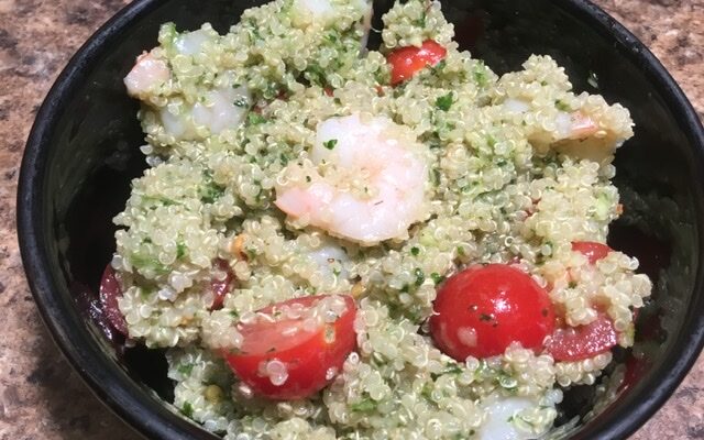Chimichurri Shrimp Quinoa Salad