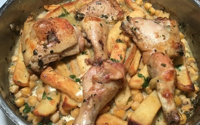 Kbab (Algerian Chicken with Chickpeas and Potatoes)