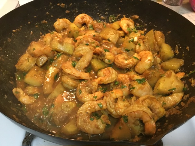 Bengali Shrimp and Khodu Curry