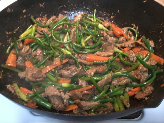 Garlic Scape and Pork Stir Fry