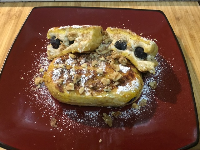 Blueberry Tillamook Cream Cheese Stuffed French Toast