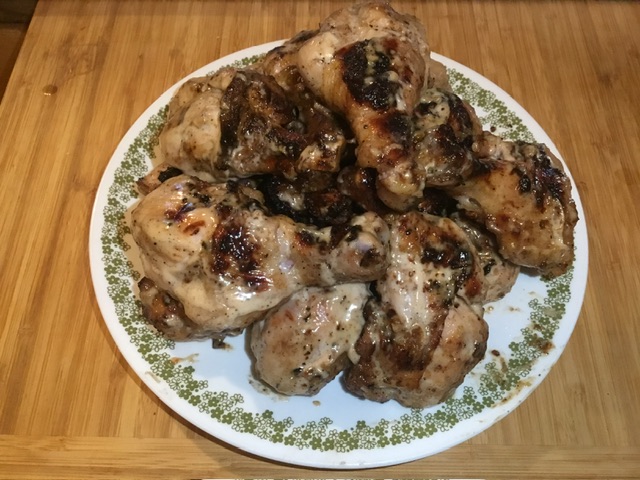 Grilled Butterflied Drumsticks in White BBQ Sauce