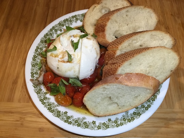 Black Truffle Burrata with Roasted Cherry Tomatoes
